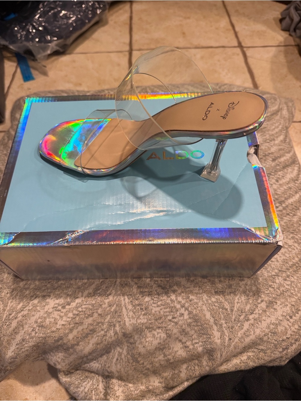 ALDO Iridescent Clear PVC Slide Heel